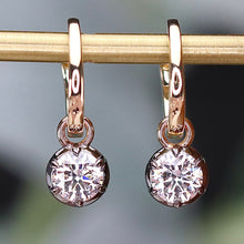 Load image into Gallery viewer, SPECIAL:  Lab Grown Diamond huggie drops in 14k yellow gold