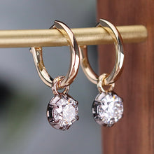 Load image into Gallery viewer, SPECIAL:  Lab Grown Diamond huggie drops in 14k yellow gold