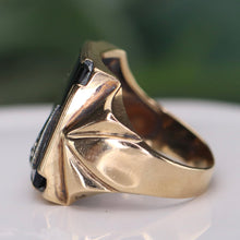 Load image into Gallery viewer, 30% OFF!  Classic vintage onyx and diamond ring in yellow gold
