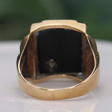 Load image into Gallery viewer, 30% OFF!  Classic vintage onyx and diamond ring in yellow gold