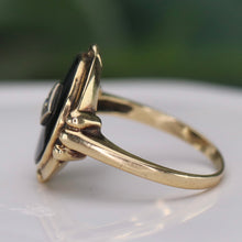 Load image into Gallery viewer, 30% OFF!  Classic vintage onyx and diamond ring in yellow gold