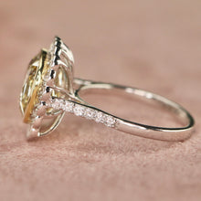 Load image into Gallery viewer, SPECIAL!  7ctw Fancy yellow cushion cut lab grown diamond ring in 14k gold