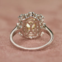 Load image into Gallery viewer, 40% OFF!  Yellow and white lab grown diamond cluster ring in 14k white gold
