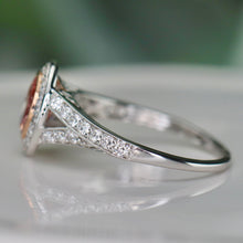 Load image into Gallery viewer, RESERVED FOR K: SPECIAL!  Oval shaped pink lab grown diamond ring in 14k white &amp; rose gold