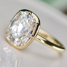 Load image into Gallery viewer, BALANCE FOR CUSTOM ORDER:  Antique cushion cut lab grown diamond ring in 14k yellow gold