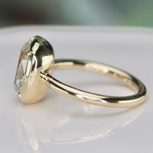 Load image into Gallery viewer, BALANCE FOR CUSTOM ORDER:  Antique cushion cut lab grown diamond ring in 14k yellow gold