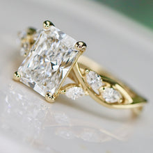 Load image into Gallery viewer, SPECIAL!  2.50ctw radiant cut lab grown diamond ring in 14k yellow gold