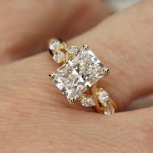 Load image into Gallery viewer, SPECIAL!  2.50ctw radiant cut lab grown diamond ring in 14k yellow gold