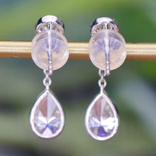 Load image into Gallery viewer, SPECIAL!  Lab grown pear shaped Diamond drop earrings in 14k white gold