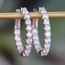 Load image into Gallery viewer, SPECIAL!  2.00ctw lab grown diamond Huggies in 14k white gold