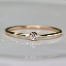 Load image into Gallery viewer, SPECIAL!  Dainty diamond ring in 14k yellow gold