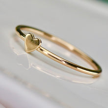 Load image into Gallery viewer, SPECIAL!  Dainty heart ring in 14k yellow gold