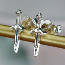 Load image into Gallery viewer, SPECIAL!  Dagger studs in sterling silver