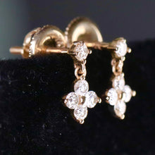 Load image into Gallery viewer, SPECIAL!  Natural Diamond drops earrings in 14k yellow gold