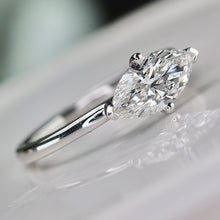 Load image into Gallery viewer, SPECIAL!  1.25ct Marquise cut lab grown diamond solitaire F/VS in 14k white gold