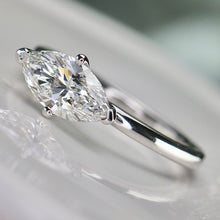 Load image into Gallery viewer, SPECIAL!  1.25ct Marquise cut lab grown diamond solitaire F/VS in 14k white gold