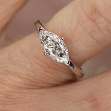 Load image into Gallery viewer, SPECIAL!  1.25ct Marquise cut lab grown diamond solitaire F/VS in 14k white gold