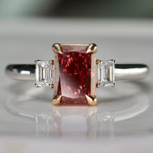 Load image into Gallery viewer, SPECIAL!  EFFY 1.88ctw Raspberry pink lab grown diamond Ring in 14k white and rose gold