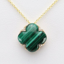 Load image into Gallery viewer, SPECIAL!  EFFY malachite necklace with diamonds in 14k yellow gold