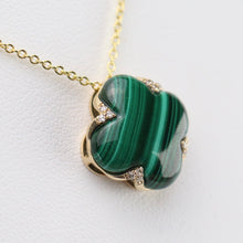 Load image into Gallery viewer, SPECIAL!  EFFY malachite necklace with diamonds in 14k yellow gold