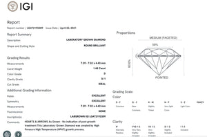 The Eliza - 1.45ct lab grown diamond solitaire ring in 14k white gold