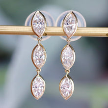 Load image into Gallery viewer, SPECIAL!  Lab grown pear shaped Diamond drop earrings in 14k yellow gold