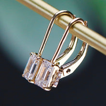 Load image into Gallery viewer, SPECIAL!  Lab grown 1.08ctw E-F/VS hidden halo Diamond earrings in 14k yellow gold