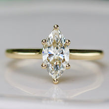 Load image into Gallery viewer, SPECIAL: Lab grown 1ctw diamond marquise ring in 14k yellow gold