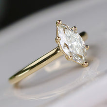 Load image into Gallery viewer, SPECIAL: Lab grown 1ctw diamond marquise ring in 14k yellow gold