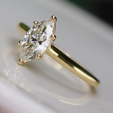 Load image into Gallery viewer, SPECIAL: Lab grown 1ctw diamond marquise ring in 14k yellow gold