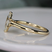 Load image into Gallery viewer, SPECIAL: Lab grown 1ctw diamond marquise ring in 14k yellow gold
