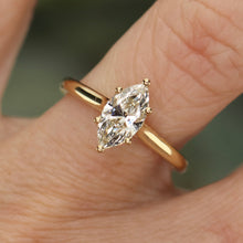 Load image into Gallery viewer, SPECIAL: Lab grown 1ctw diamond marquise ring in 14k yellow gold