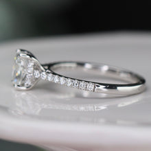 Load image into Gallery viewer, SPECIAL: Lab grown 1ctw diamond cushion cut ring in 14k white gold
