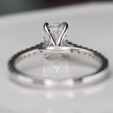 Load image into Gallery viewer, SPECIAL: Lab grown 1ctw diamond cushion cut ring in 14k white gold