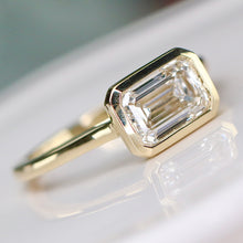 Load image into Gallery viewer, SPECIAL!  2ct emerald cut lab grown diamond ring in 14k yellow gold
