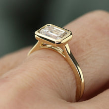 Load image into Gallery viewer, SPECIAL!  2ct emerald cut lab grown diamond ring in 14k yellow gold