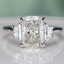 Load image into Gallery viewer, SPECIAL!  3.88ctw cushion cut lab grown diamond ring in 14k white gold