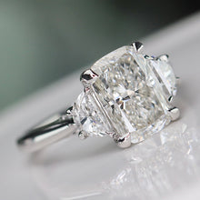 Load image into Gallery viewer, SPECIAL!  3.88ctw cushion cut lab grown diamond ring in 14k white gold
