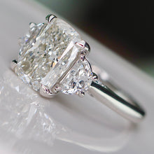 Load image into Gallery viewer, SPECIAL!  3.88ctw cushion cut lab grown diamond ring in 14k white gold