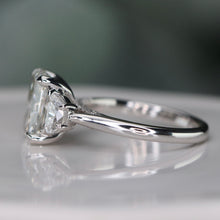 Load image into Gallery viewer, SPECIAL!  3.88ctw cushion cut lab grown diamond ring in 14k white gold