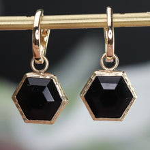 Load image into Gallery viewer, SPECIAL!  Onyx drops in yellow gold