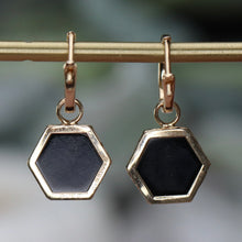 Load image into Gallery viewer, SPECIAL!  Onyx drops in yellow gold
