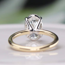 Load image into Gallery viewer, SPECIAL!  3.15ct E/VVS2 oval cut lab grown diamond solitaire ring in 14k 2 tone gold