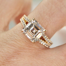 Load image into Gallery viewer, SPECIAL!  5.01ct asscher cut lab grown diamond ring in 14k yellow gold