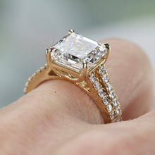 Load image into Gallery viewer, SPECIAL!  5.01ct asscher cut lab grown diamond ring in 14k yellow gold