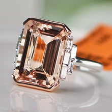 Load image into Gallery viewer, SPECIAL: Morganite and diamond ring in 14k white &amp; rose gold by Effy