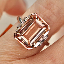 Load image into Gallery viewer, SPECIAL: Morganite and diamond ring in 14k white &amp; rose gold by Effy