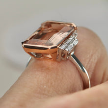 Load image into Gallery viewer, SPECIAL: Morganite and diamond ring in 14k white &amp; rose gold by Effy