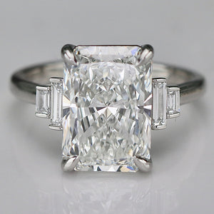 The Catherine - 5.12ct Radiant cut lab grown diamond ring in platinum