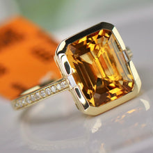 Load image into Gallery viewer, SPECIAL!  Vibrant Citrine and diamond ring in 14k yellow gold by EFFY
